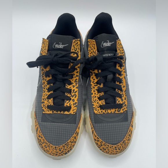 Nike Women's Waffle Racer 2X Leopard Black Sneakers Size US 10 Running Shoes Gym - Picture 3 of 8